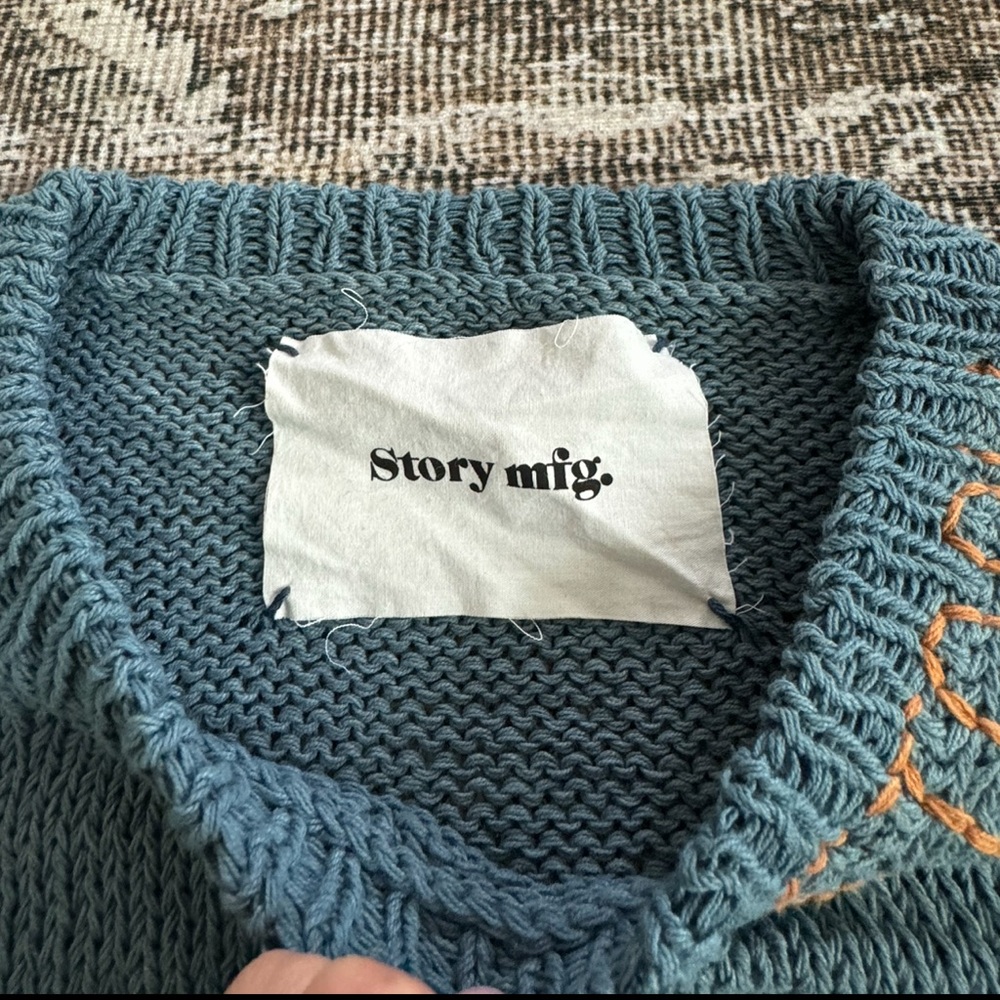 Story MFG. Spinning Patchwork Organic-cotton Sweater - Picture 6 of 10